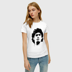 Футболка хлопковая женская Face Maradona, цвет: белый — фото 2