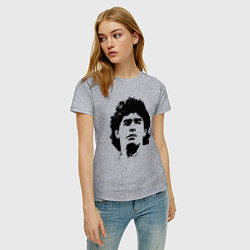 Футболка хлопковая женская Face Maradona, цвет: меланж — фото 2