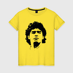 Футболка хлопковая женская Face Maradona, цвет: желтый