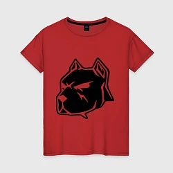 Футболка хлопковая женская Злой пес, цвет: красный