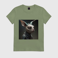 Футболка хлопковая женская Бывалый заяц, цвет: авокадо