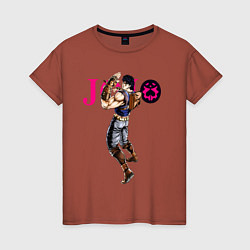 Футболка хлопковая женская Джонатан Джостар - JoJo Bizarre Adventure, цвет: кирпичный