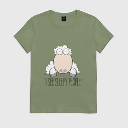 Женская футболка Я вижу сонных людей