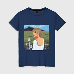 Женская футболка Портрет девушки на фоне природы