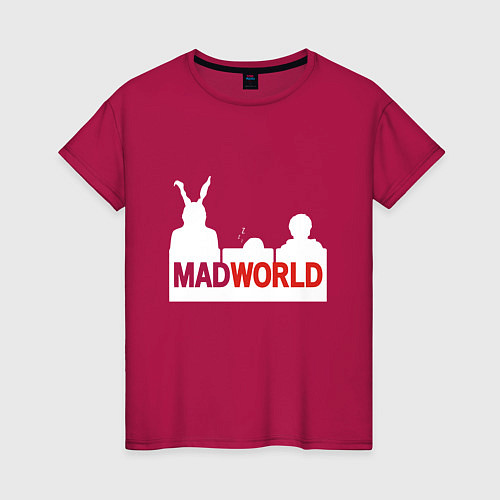 Женская футболка Mad world / Маджента – фото 1