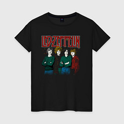 Футболка хлопковая женская Led Zeppelin винтаж, цвет: черный