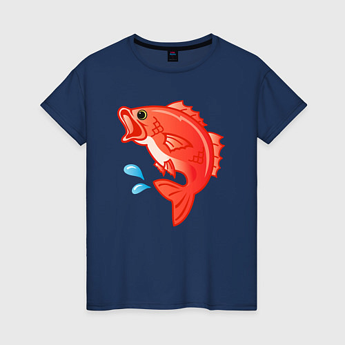 Женская футболка Красный лещ морской / Тёмно-синий – фото 1