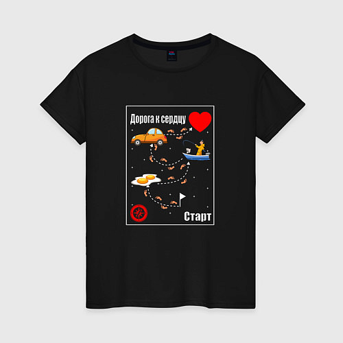 Женская футболка Дорога к сердцу / Черный – фото 1