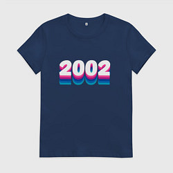 Футболка хлопковая женская Made in 2002 vintage art, цвет: тёмно-синий