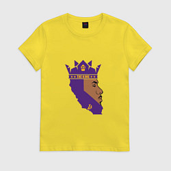 Футболка хлопковая женская Lebron the king, цвет: желтый