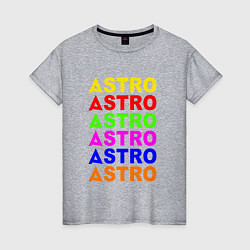 Футболка хлопковая женская Astro color logo, цвет: меланж