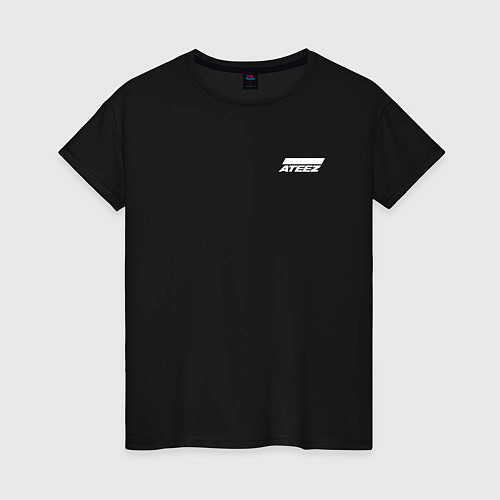 Женская футболка Ateez white logo / Черный – фото 1