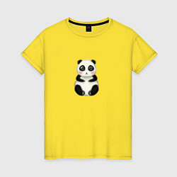 Футболка хлопковая женская Мультяшная панда, цвет: желтый