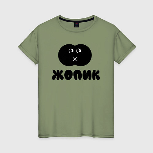 Женская футболка Весёлый жопик / Авокадо – фото 1