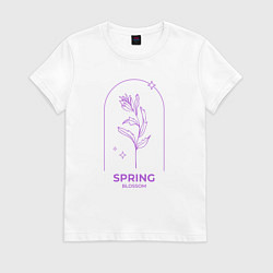 Футболка хлопковая женская Spring Blossom Весеннее Цветение, цвет: белый