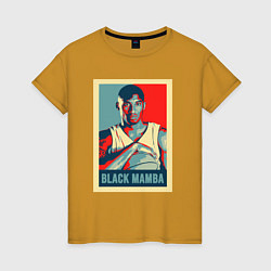 Футболка хлопковая женская Black mamba poster, цвет: горчичный