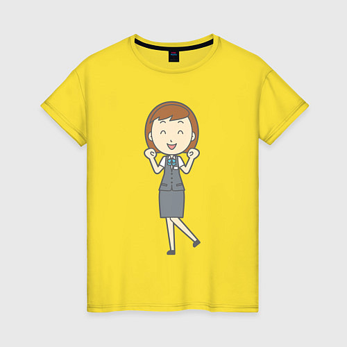 Женская футболка Офисная леди рада / Желтый – фото 1