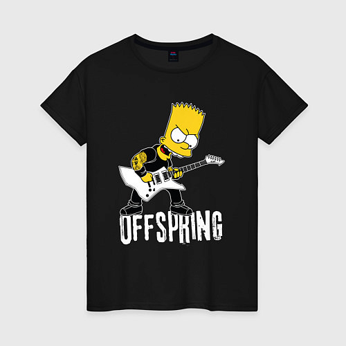 Женская футболка Offspring Барт Симпсон рокер / Черный – фото 1