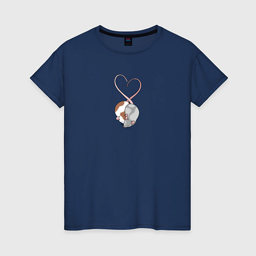 Женская футболка Мышки-неразлучники / Тёмно-синий – фото 1