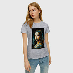 Футболка хлопковая женская Mona Lisa Low Poly, цвет: меланж — фото 2