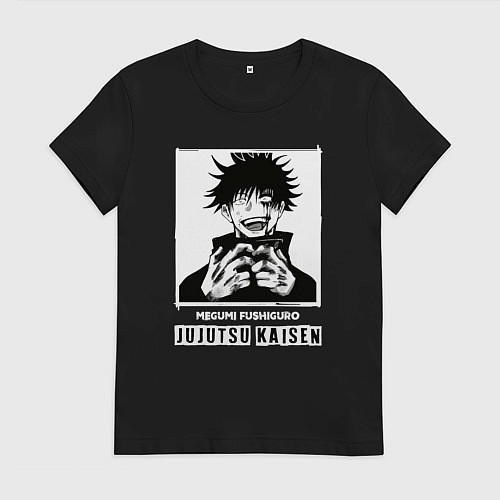 Женская футболка Магическая битва Мегуми Фушигуро / Черный – фото 1