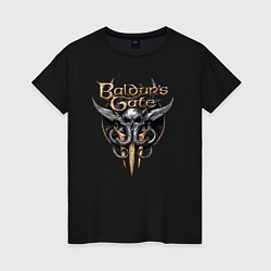 Футболка хлопковая женская Baldurs Gate III, цвет: черный