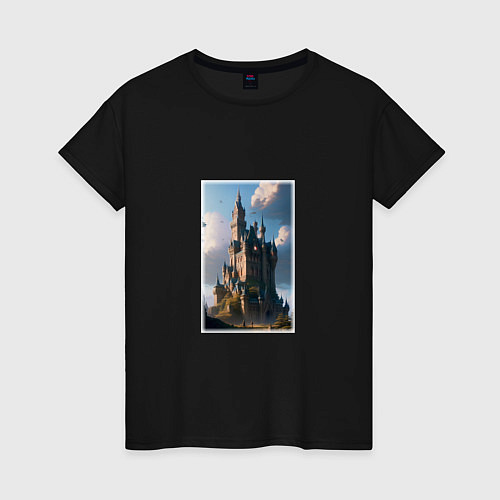 Женская футболка Эльфийский замок / Черный – фото 1