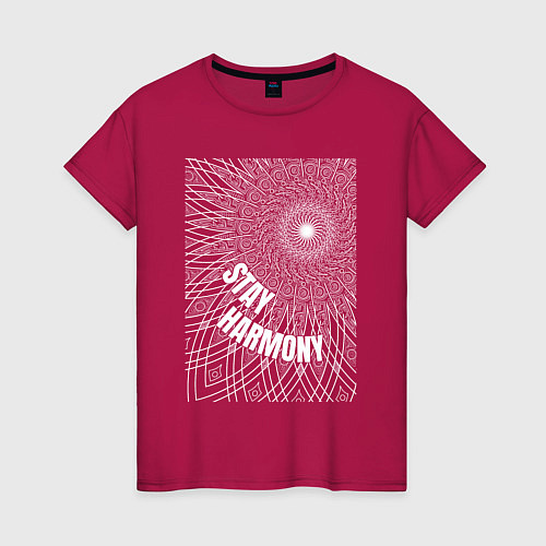 Женская футболка Stay harmony мандала / Маджента – фото 1