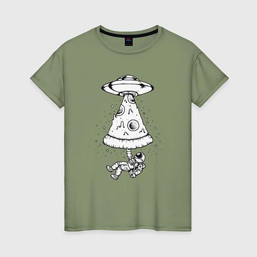 Женская футболка Pizza space / Авокадо – фото 1