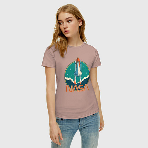 Женская футболка NASA Ship / Пыльно-розовый – фото 3