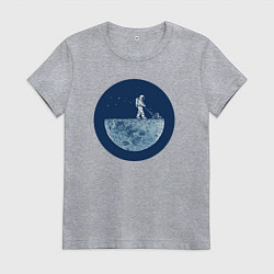 Женская футболка Космонавт с газонокосилкой