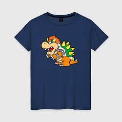 Футболка хлопковая женская Bowser drawing, цвет: тёмно-синий