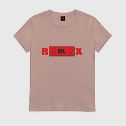 Футболка хлопковая женская Roblox деталь, цвет: пыльно-розовый