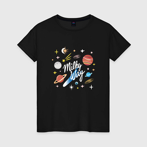 Женская футболка Milky way / Черный – фото 1