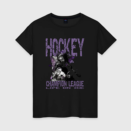 Женская футболка Hockey жизнь на льду / Черный – фото 1