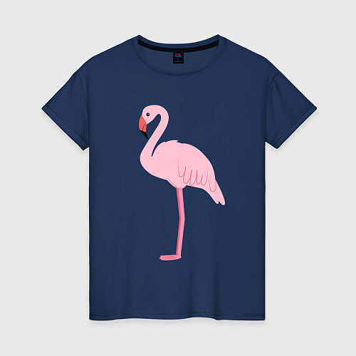 Женская футболка Фламинго розовый / Тёмно-синий – фото 1