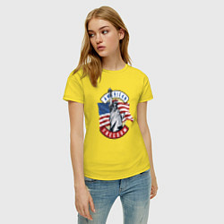 Футболка хлопковая женская American freedom, цвет: желтый — фото 2