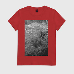 Футболка хлопковая женская Чёрные пузыри, цвет: красный