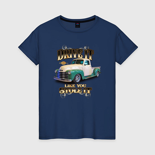 Женская футболка Классический пикап Chevrolet Thriftmaster / Тёмно-синий – фото 1