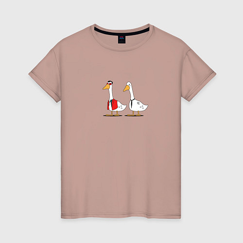 Женская футболка Бойцоский гусь / Пыльно-розовый – фото 1