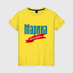 Футболка хлопковая женская Марина - ограниченный выпуск, цвет: желтый