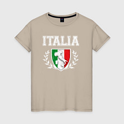 Футболка хлопковая женская Italy map, цвет: миндальный