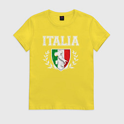 Футболка хлопковая женская Italy map, цвет: желтый