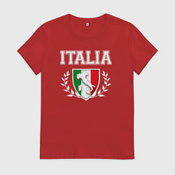 Футболка хлопковая женская Italy map, цвет: красный