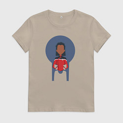 Футболка хлопковая женская Звездный путь Капитан Кэрол Фримен, цвет: миндальный