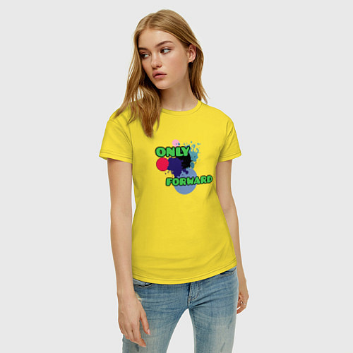 Женская футболка Только вперед абстракция / Желтый – фото 3