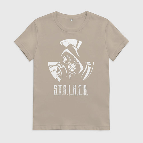 Женская футболка STALKER противогаз / Миндальный – фото 1