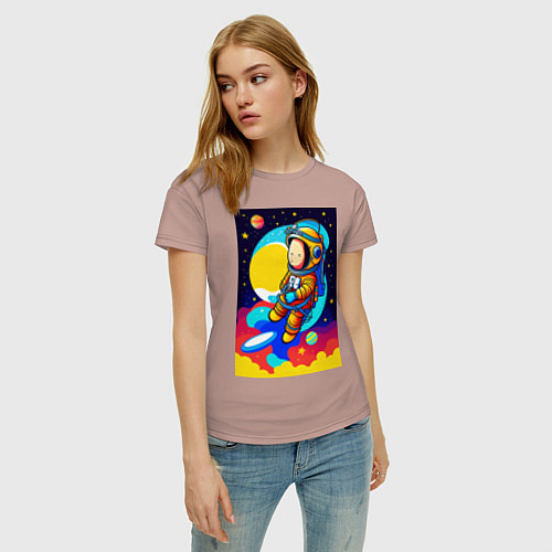 Женская футболка Маленький космонавт / Пыльно-розовый – фото 3