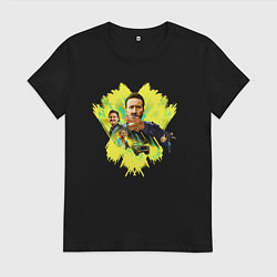 Футболка хлопковая женская Невыносимая тяжесть, цвет: черный