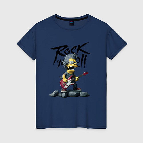 Женская футболка Симпсоны рок / Тёмно-синий – фото 1